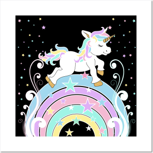 Isolated Starry Unicorn Posters and Art